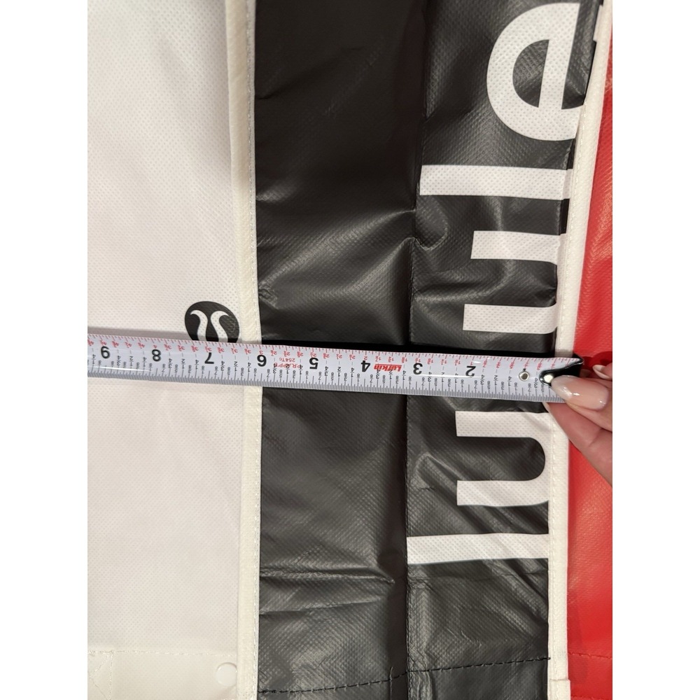 New Lululemon Reusable Button Large Tote Shopper Shopping Bag Lot 3 White & Red - Picture 8 of 8